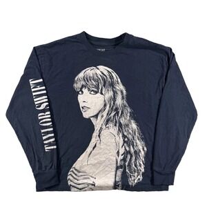 Taylor Swift Eras Tour Shirt Size Large Blue Long Sleeve Graphic Concert Tee